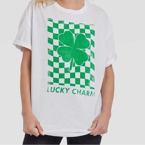Grayson Threads Lucky Charm Shamrock Checkerboard Oversized  unisex size S/M